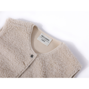 Cholisa 2026 Payız/Qış Yeni Stil Qadınlar üçün Quzu Yunlu Jilet, Koreya Üslubunda, Qalın Xəz Astarlı Jilet Gödəkçə