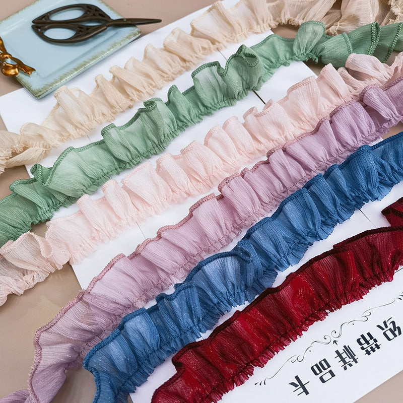 DIY gümüş iplik tək qat qatlı büzməli krujeva paltar palto ətək ətəyi yastıq yastığı saç sancağı çiçək bəzək aksesuarları