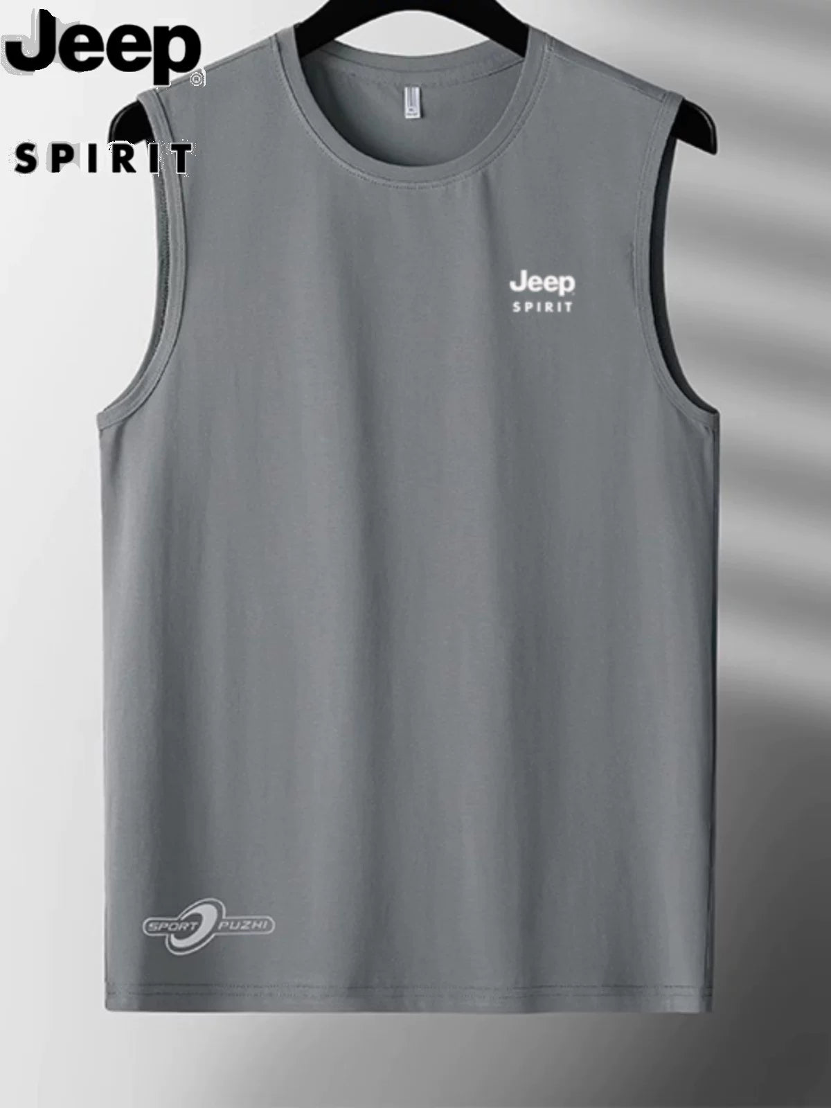 JEEP jilet kişi yay nazik fitnes idman təsadüfi təmiz pambıq dibli sweatshirt böyük ölçülü boş qolsuz köynək