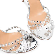 Qadın Ayaqqabıları Eleqant xanım yüksəkdabanlı jelly brilyant sandal stiletto dairəvi barmaqlı gümüşü yüksəkdabanlar qadınlar üçün