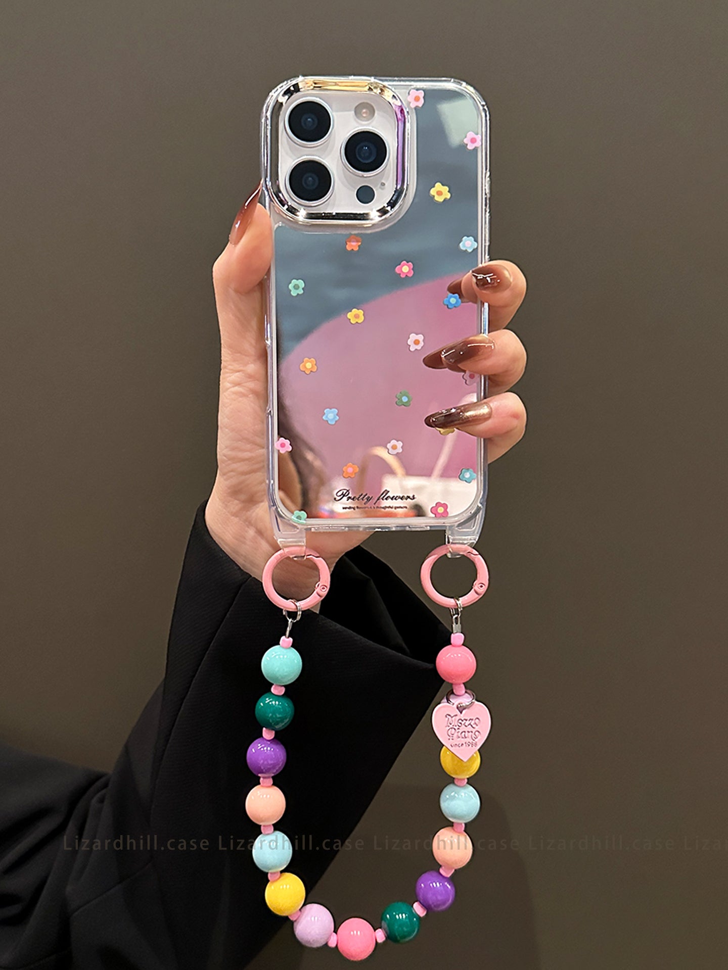 lizardhill güzgü rəngli kiçik çiçəkli Apple 17promax cib telefonu qutusu 16pro yeni iphone15pro qadın 14pro çarpaz kəmər lanyard 13 niş super yaraşıqlı