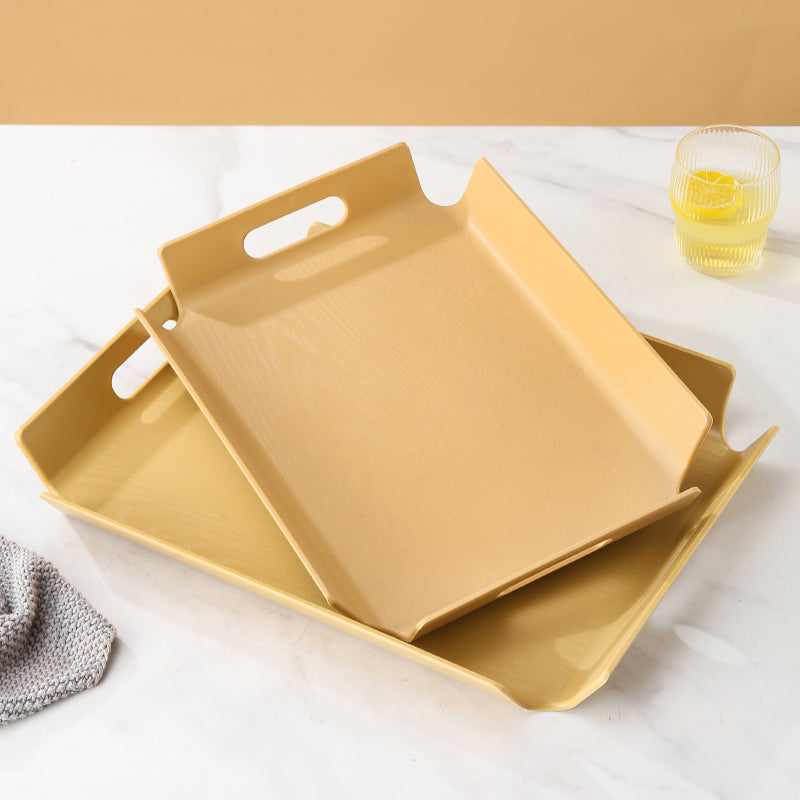 Plastik nimçə düzbucaqlı taxta çay nimçəsi restoran böyük yemək boşqabı çörəkçilik tort mağazası çörək boşqabı sürüşməyən ticarət