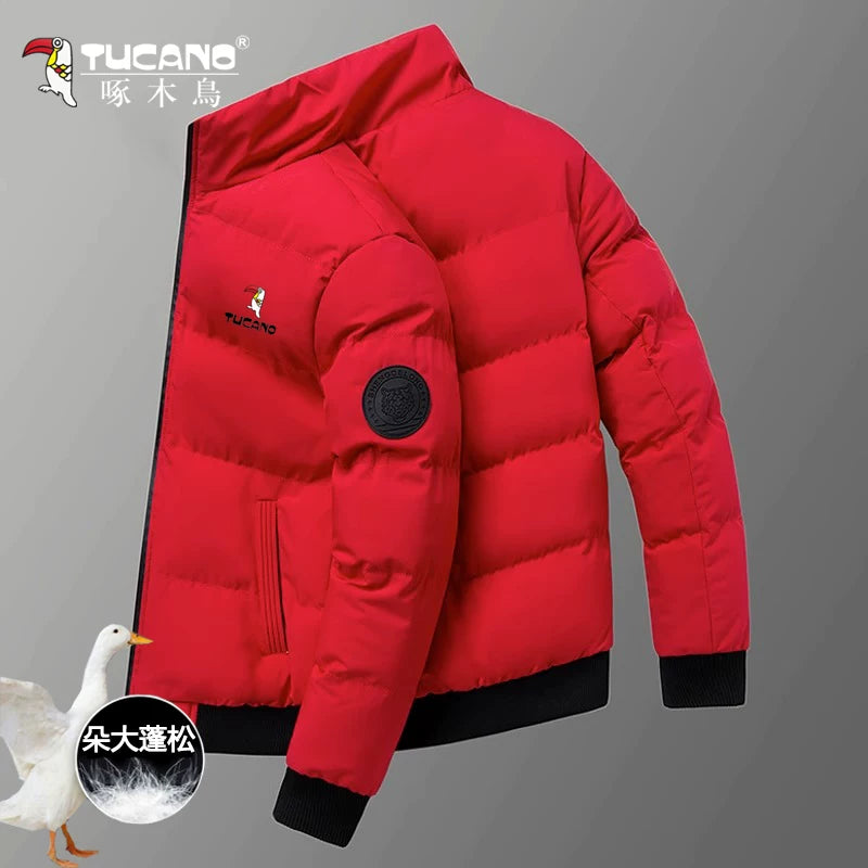 Kişilər üçün Woodpecker Qış Yeni Stil Soyuqdan Qoruyucu Pambıq Palto, Qalınlaşdırılmış İsti Yaxalıqlı Pambıq Palto, Gödəkçə, Kişilər üçün Üst Geyim