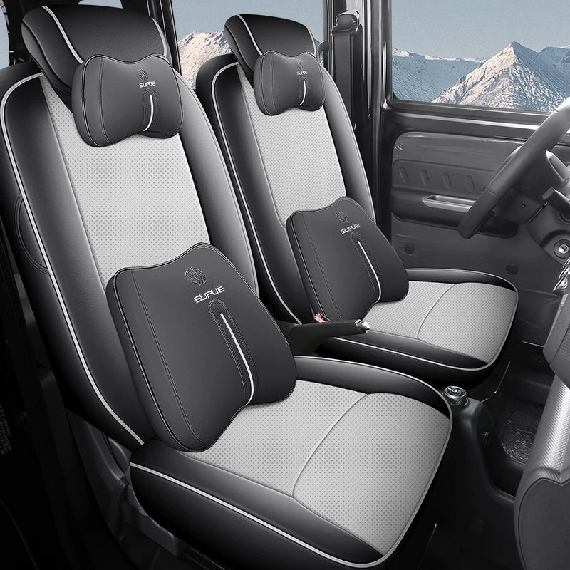 Wuling Sunshine EV Xüsusi Dəri Oturacaq Üzlükləri, Bütün Mövsümlər Üçün Aşınmaya Davamlı, Nəfəs Alan, Tam Örtüklü Sunshine New Energy Avtomobil Oturacaq Üzlükləri