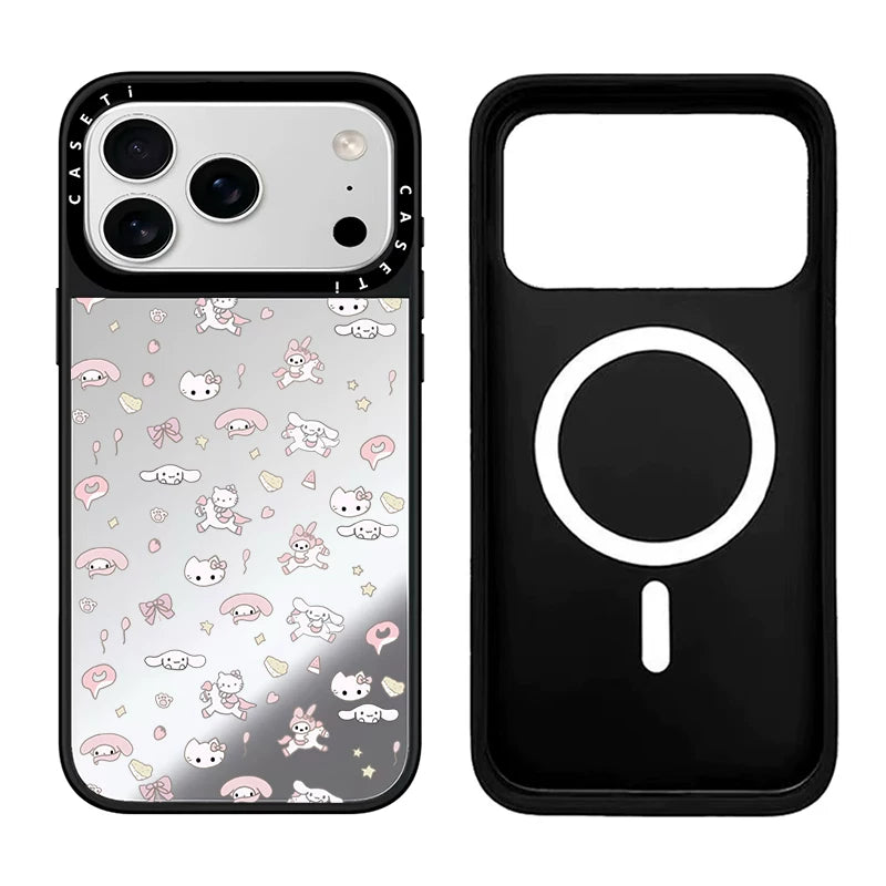 CASE Hello Kitty Hamburger Etiket Telefon Qutusu, iPhone 17 Pro Max Telefon Qutusu ilə Uyğundur 16/15/14 Plus, Trend Brend, Populyar Onlayn Məşhur Stil, Maqnit Əlavəsi