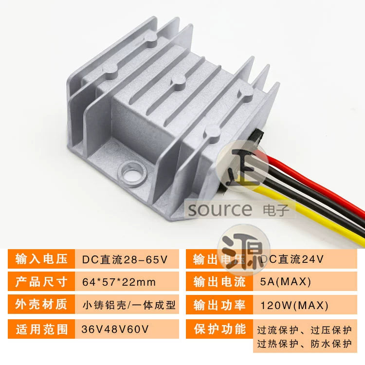 48v36v24v-dən gərginlik tənzimləyicisi 24V avtomobilin DC enerji təchizatı transformatoru 12V gücləndirici 24V gücləndirici modul