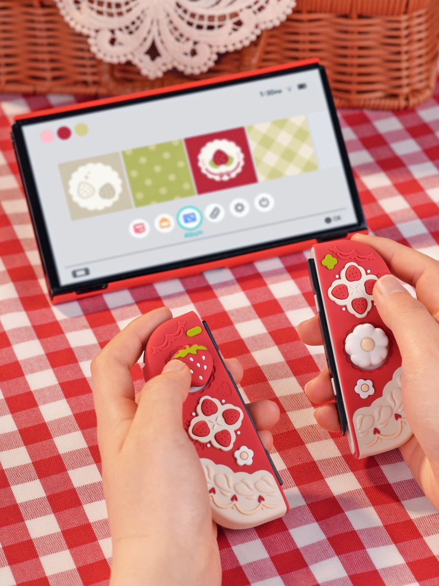 Mən çox istəyirəm Nintendo keçid qoruyucu qabıq oled silikon tutacaq örtüyü ns2 kart qutusu oyun aksesuarları yaz çiyələyi