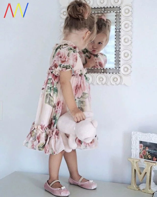 Qızlar üçün çiçəkli çiçəkli uşaq geyimləri Qızlar üçün körpə geyimləri
