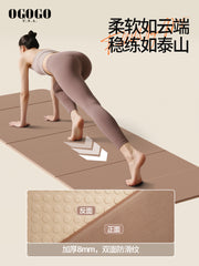 Qatlana bilən yoga xalçası qadın idman döşəyi ev idman döşəyi sürüşməyən şok udma səssiz qalınlaşdırılmış atlama məşq döşəyi