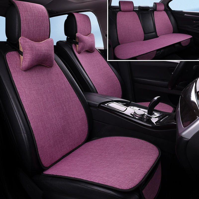 Avtomobil Yastığı Bütün İl Boyu Neytral Kətan Kiçik Bel Yay Nəfəs ala bilən Pambıq Kətan Sürüşməyən Sərin Yastıq Minimalist Oturacaq Örtüsü Oturacaq Yastığı