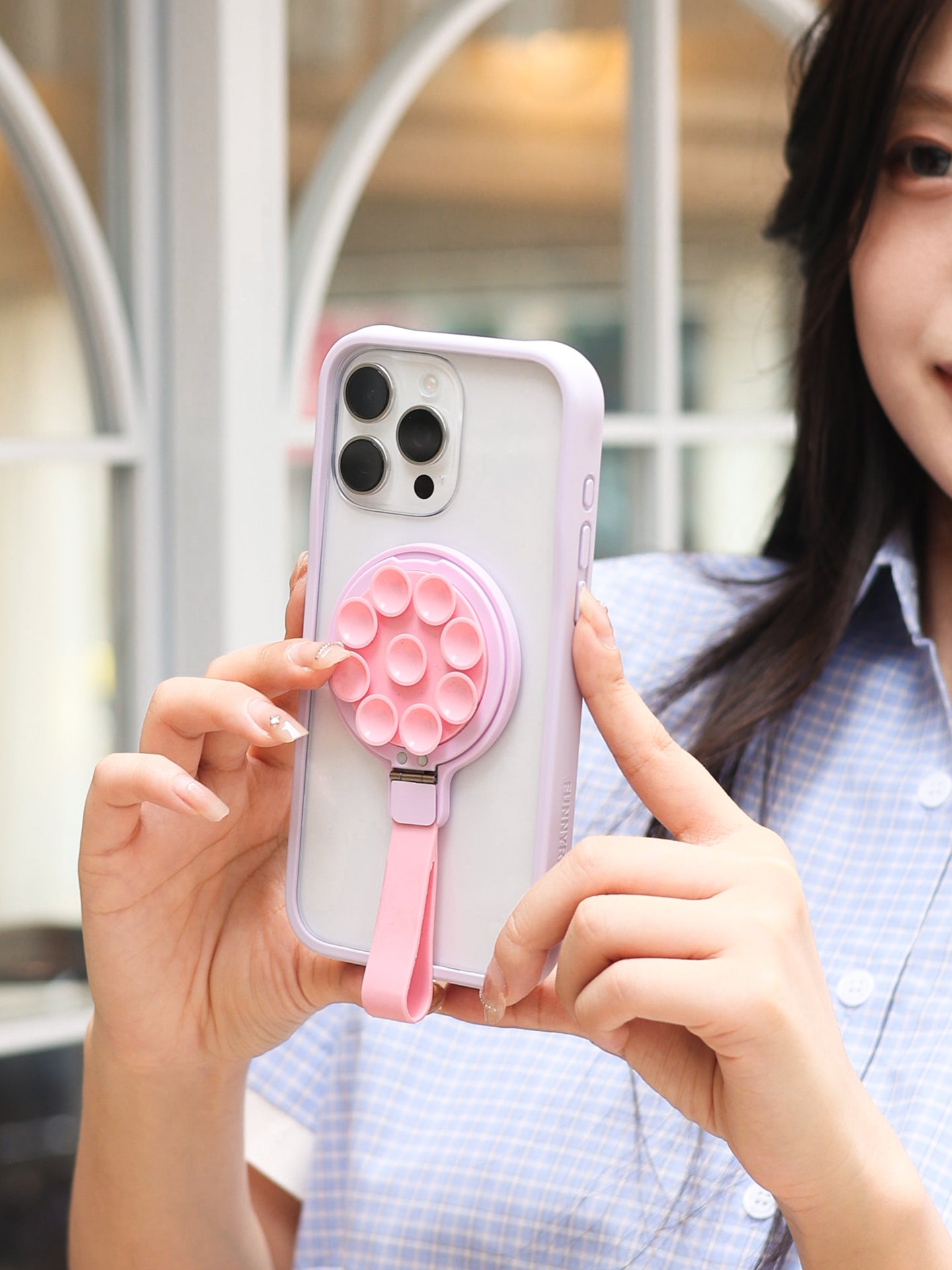 [Ju Jingyi və Chen Duling ilə eyni üslub] FUNNYRICH iPhone17ProMax mobil telefon qutusu üçün uyğun olan yeni maye silikon şəffaf əsas qabıq Apple 16 qoruyucu örtük hava maqnit stend 15