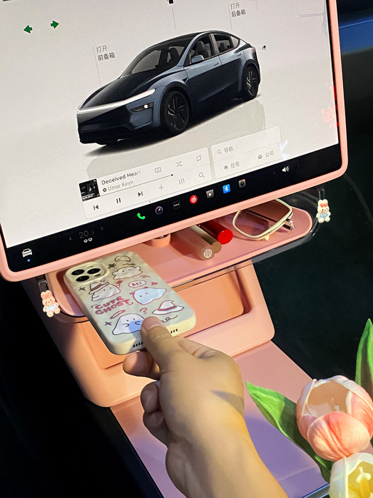 Applies to Tesla's updated Model 3 interior modification parts: under-screen storage box, lower center console storage box.