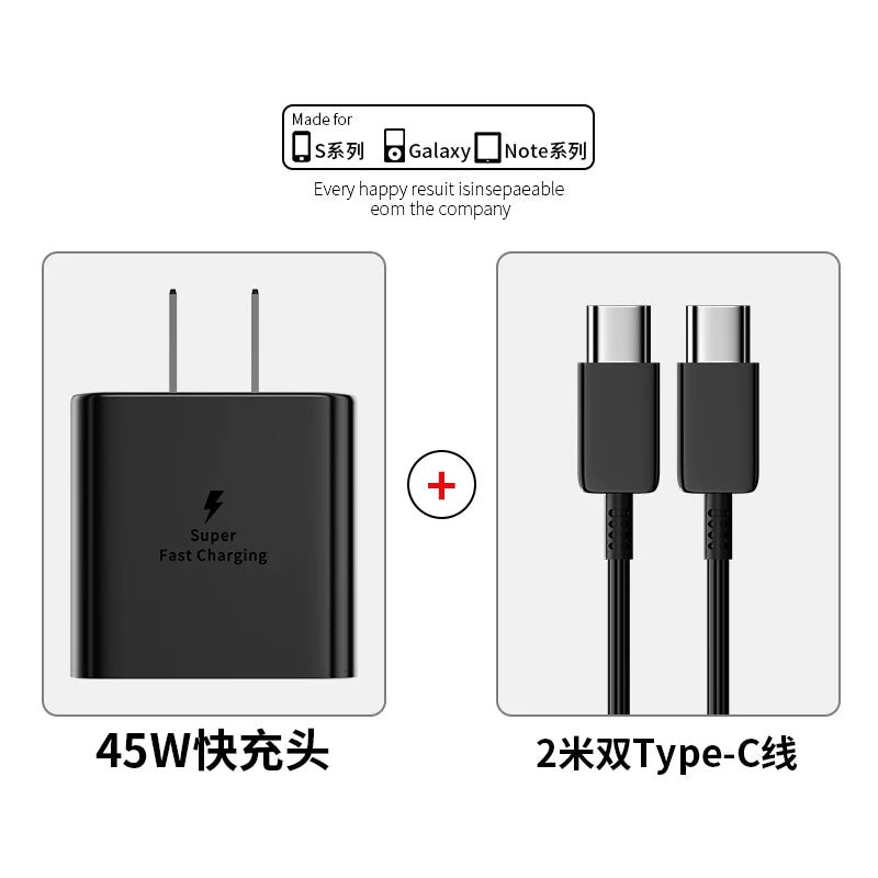 45W şarj cihazı Samsung type-c data kabel note10+ sürətli şarj wzflip3 mobil telefonu S10+ üçün uyğundur