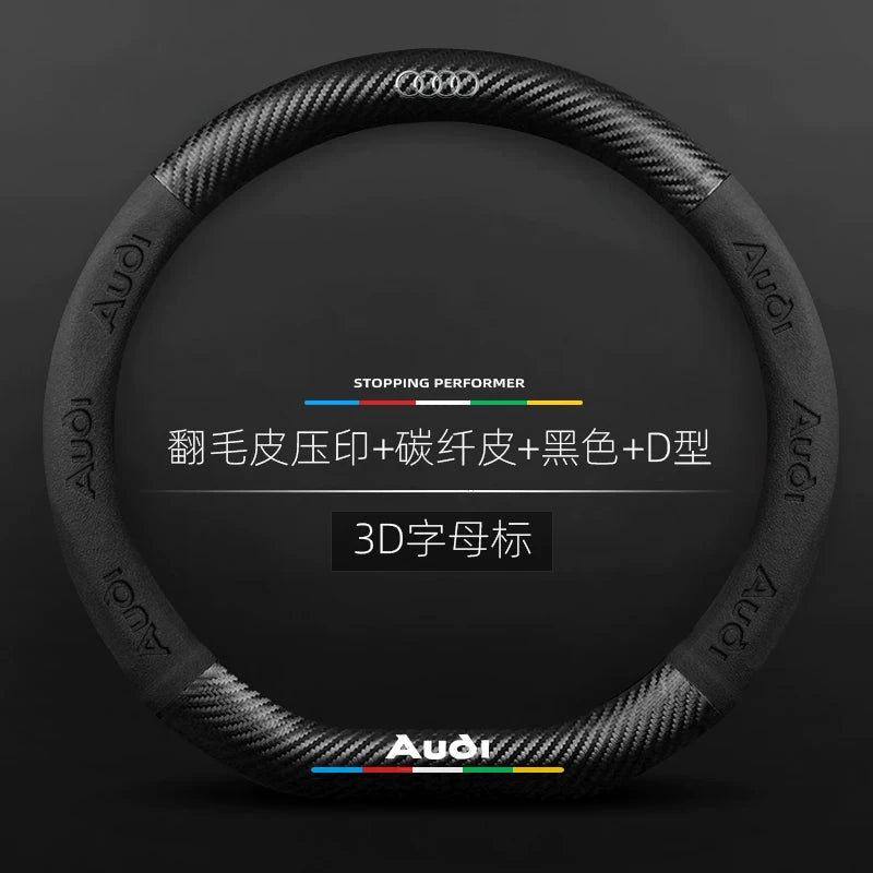 Audi avtomobil sükan örtüyü A4L A6L A3 Q2L Q5L Q3/7 A5/7 ultra nazik nəfəs alan orijinal dəri sükan örtüyü