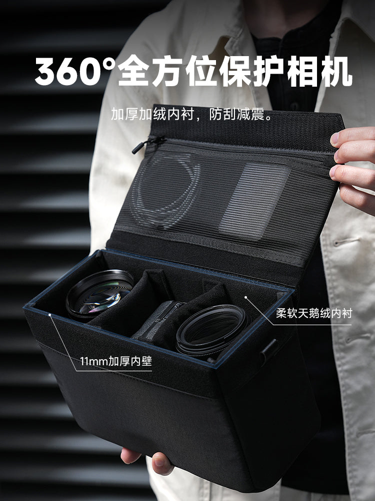 Ambitful Zhijie D1 Cube kamera layneri çantası fotoqrafiya çantası SLR kamera obyektiv çantası DIY saxlama çoxfunksiyalı qatılaşdırılmış su axıdıcı portativ çanta Canon, Fuji və Sony üçün uyğun çıxarıla bilən
