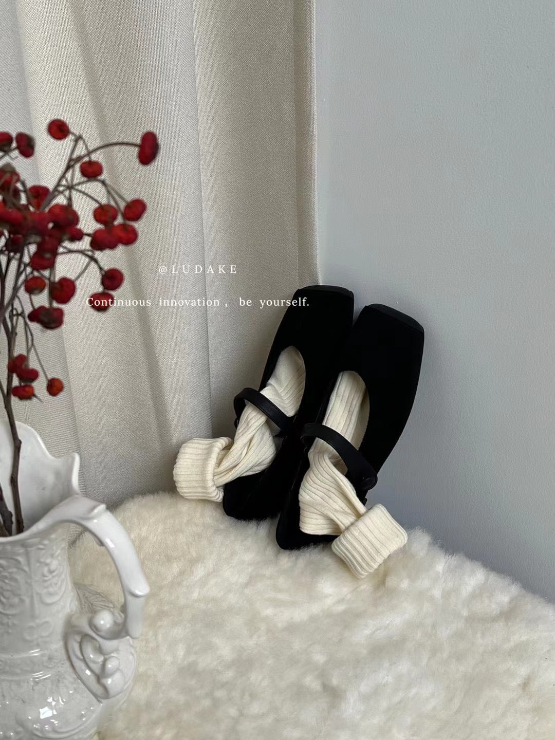 JINXINGQI Retro Zamşa Kvadrat Barmaqlı Mary Jane Ayaqqabıları, Kəmərli Qayışla - Fransız Qəşəng və Çoxfunksiyalı Düz Ayaqqabılar