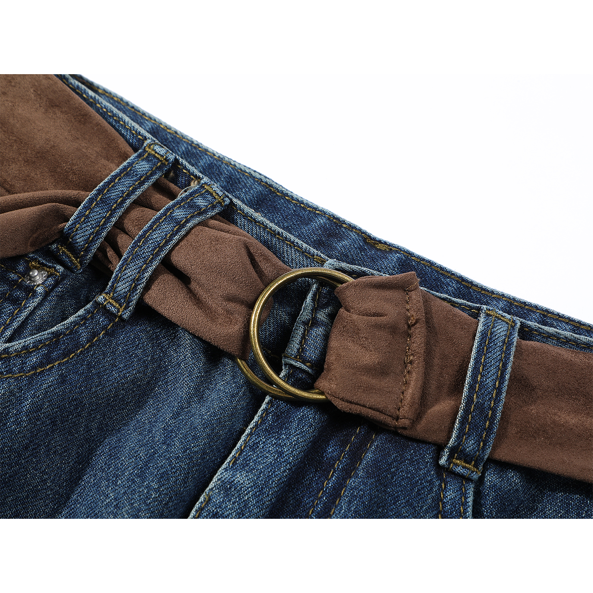 Chorlisa Qadınlar üçün Retro Yuyulmuş Geniş Ayaqlı Cins Şalvar, 2026-cı ilin Yazı Yeni Modeli, Yüksək Bel, Boş Forma, Rahat, Arıqladıcı, Dolğun Şalvar