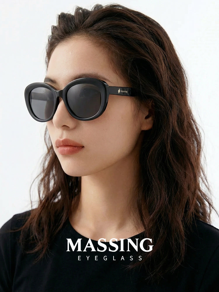 massing【25 yeni üslub】Dəbli günəş eynəkləri Avropa və Amerika retro şəxsiyyəti böyük çərçivə üzünü göstərən kiçik dəyirmi çərçivəli günəş eynəkləri 031