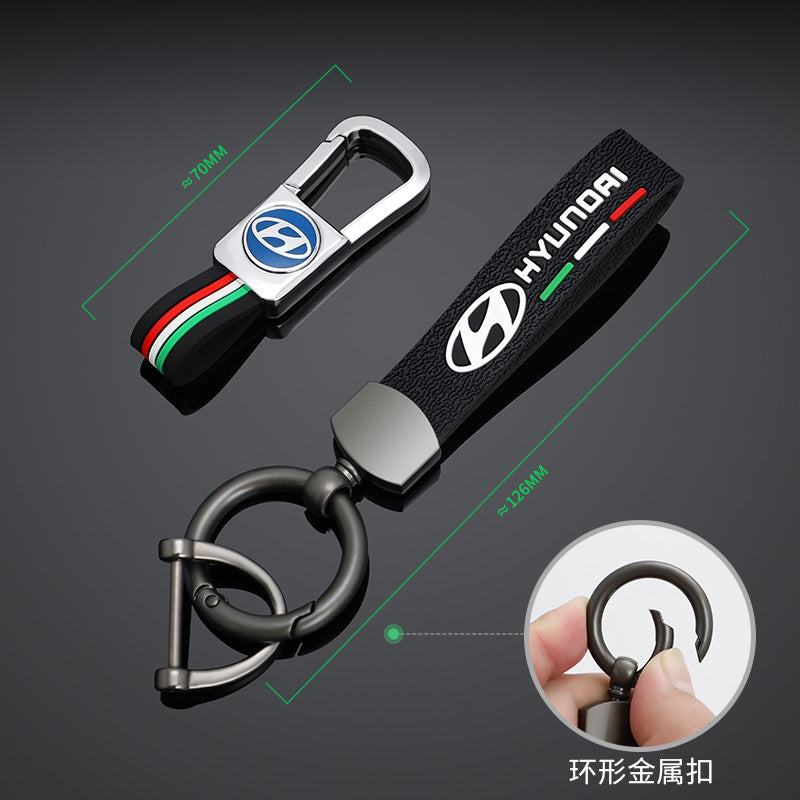 Personalized metal car key chain, unisex creative pendant, key chain, high-end glow-in-the-dark universal key lanyard
