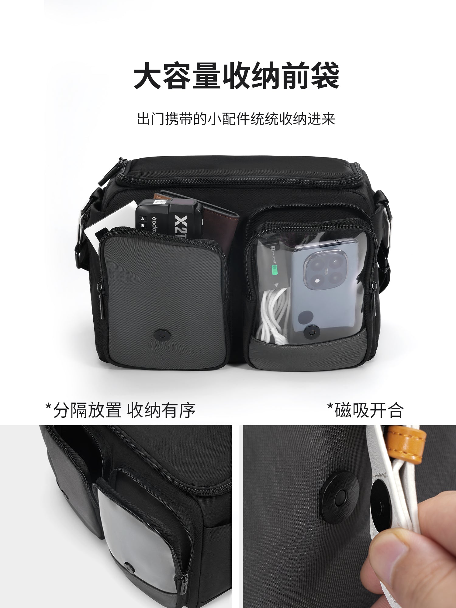 Cwatcun Hong Kong Carden Kamera Çantası Çiyin Çarpaz Gündəlik Fotoqrafiya Çantası Mikro SLR Suya davamlı Fotoqrafiya Çantası Obyektiv Saxlama Sony, Canon, Nikon və Fuji üçün uyğundur
