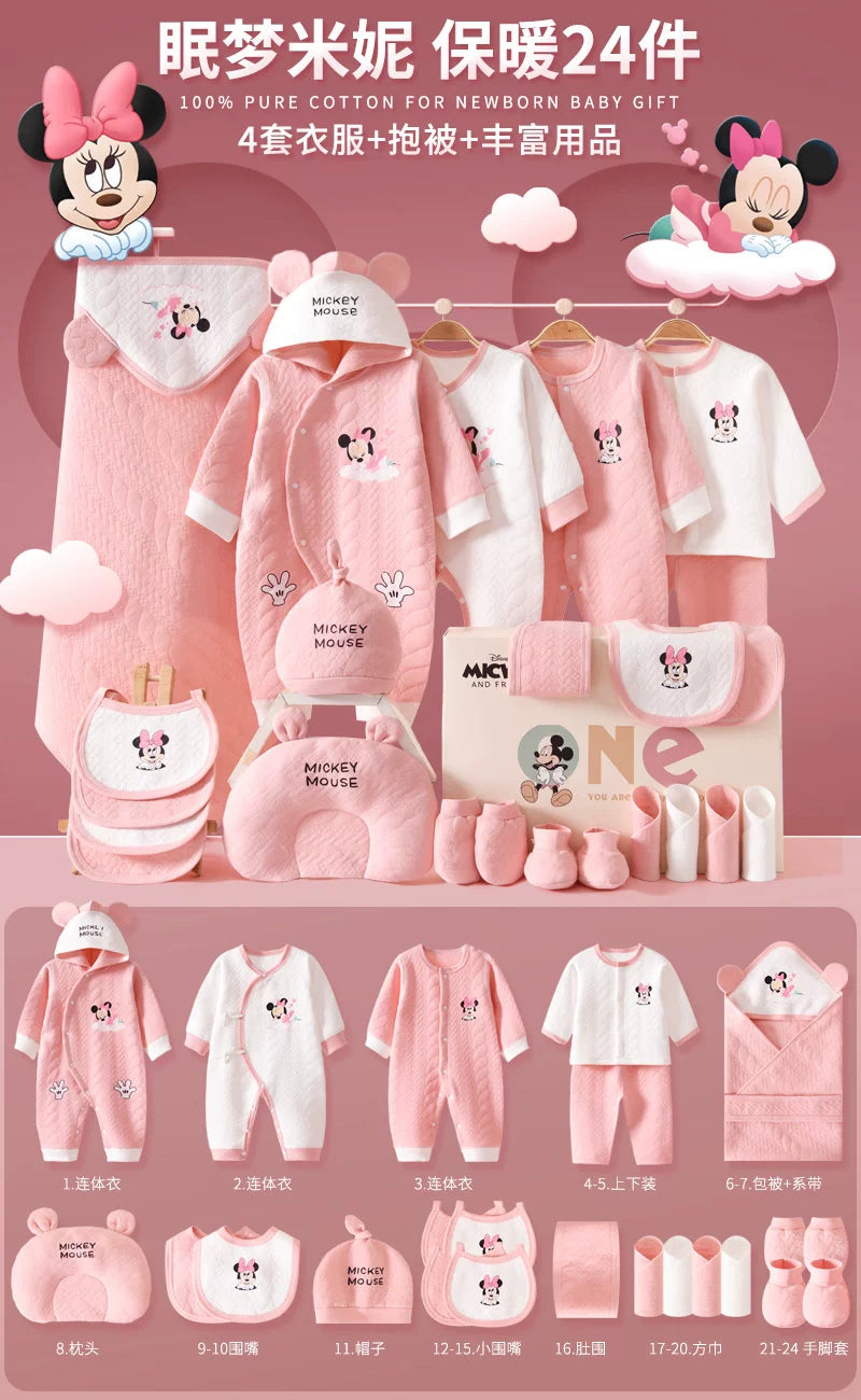 Disney Yenidoğulmuş Körpə Geyimləri Hədiyyə Dəsti - Yenidoğulmuşlar, Bir Aylıq Bayram və Yüksək Səviyyəli Hədiyyə üçün İdealdır