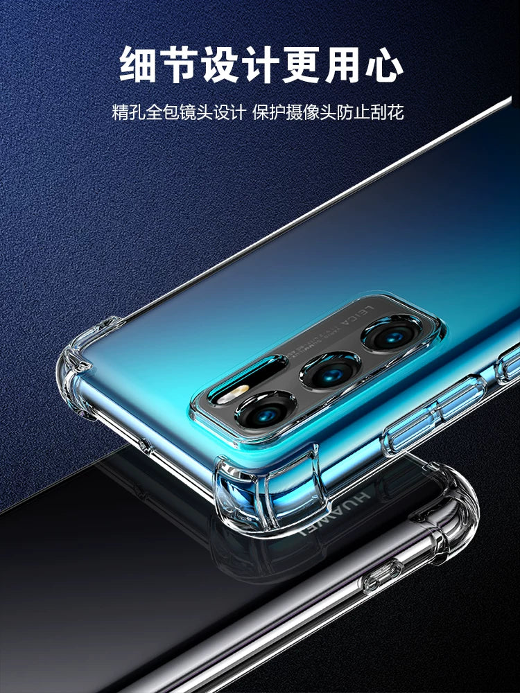Zhengdao Huawei p40 cib telefonu qutusu üçün uyğundur, şəffaf hər şey daxil olmaqla düşməyə qarşı Huawei p40pro qoruyucu çanta silikon yeni Huawei p40pro kişilər və qadınlar üçün on qoruyucu örtük p40pro+ sadə p40 qutusu