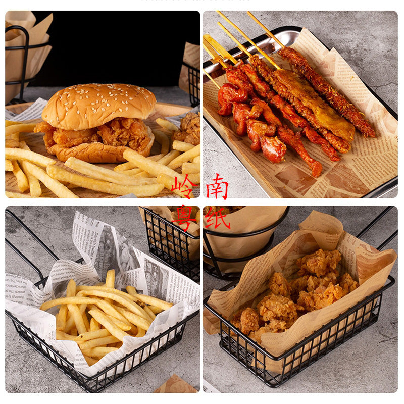 İngilis dilim kağızı yemək yağlı kağız çörəkçilik çörək sendviç burger qablaşdırma kağızı qızardılmış kartof qızartması yağ uducu nimçə kağızı