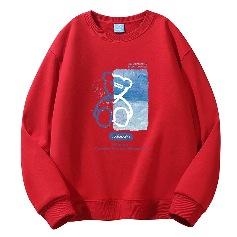 GLM Kişi və Qadınlar üçün Yun Astarlı Dəyirmi Yaxalı Sviter, Payız/Qış İstiliyi, Ağır Çəkili Stil, Amerika Boş Forması, Dəbli Brend Əsas Qat, Kişi Geyimləri