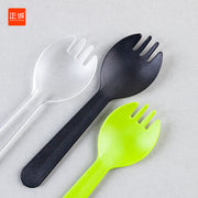 Qatılaşdırılmış plastik birdəfəlik qaşıq Ayrı-ayrılıqda qablaşdırılan desert dondurma tortu çəngəl qaşığı meyvə çömçəsi bişmiş şirin kartof qaşığı