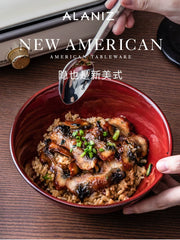 alaniz asqılı rəngli gizli ramen qabı məişət şorba qabı bambuk papaq qabı böyük kasa keramika qabı yapon əriştə qabı qab-qacaq düyü qabı