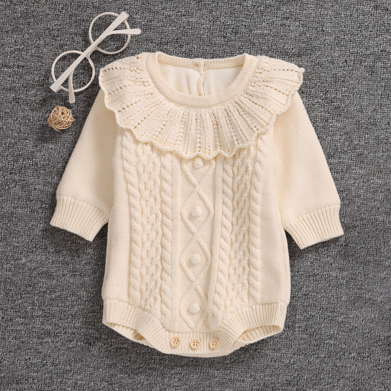 Qız uşağı üçün qış sviteri, yun astarlı, yeni doğulmuş/tam aylıq körpə geyimləri, şahzadə stilində şık romper, ilk ad günü dəsti, qırmızı.