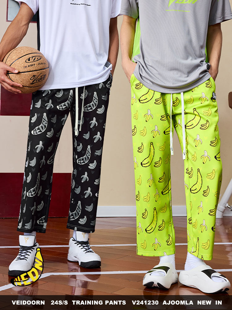 Weidong Banana partiyası çiçək şalvarı doqquz nöqtəli kişi payız Amerika basketbol məşq idman şalvarları düz təsadüfi idman şalvarları