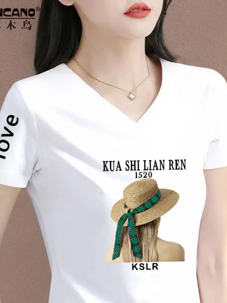 Ağacdələn təmiz pambıq sağ çiyinli yay qısaqol orta yaşlı qadınlar üçün moda niş v yaxa tam uyğun xarici üslublu çaplı köynək