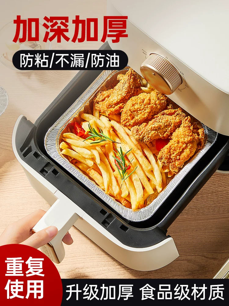 Cuidahuang hava fritöz xüsusi qalay folqa boşqab kvadrat çörək qabı qalay folqa qutusu elektrik sobası məişət alüminium folqa qalay folqa qabı