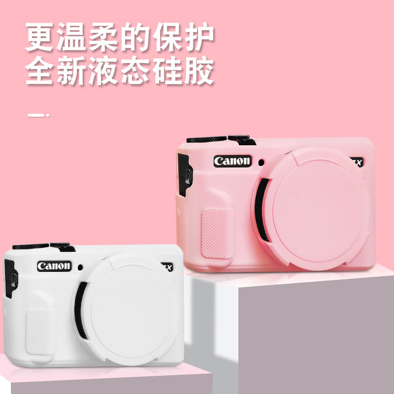 Canon 200DII g7x2/g7x3 üçün uyğundur, cızılma və yıxılmaya qarşı qoruyucu örtük silikon yumşaq qabıq Mark II rəqəmsal kamera filmi ev portativ selfi səyahət kamerası düşmə və cızılmaya qarşı silikon qutu