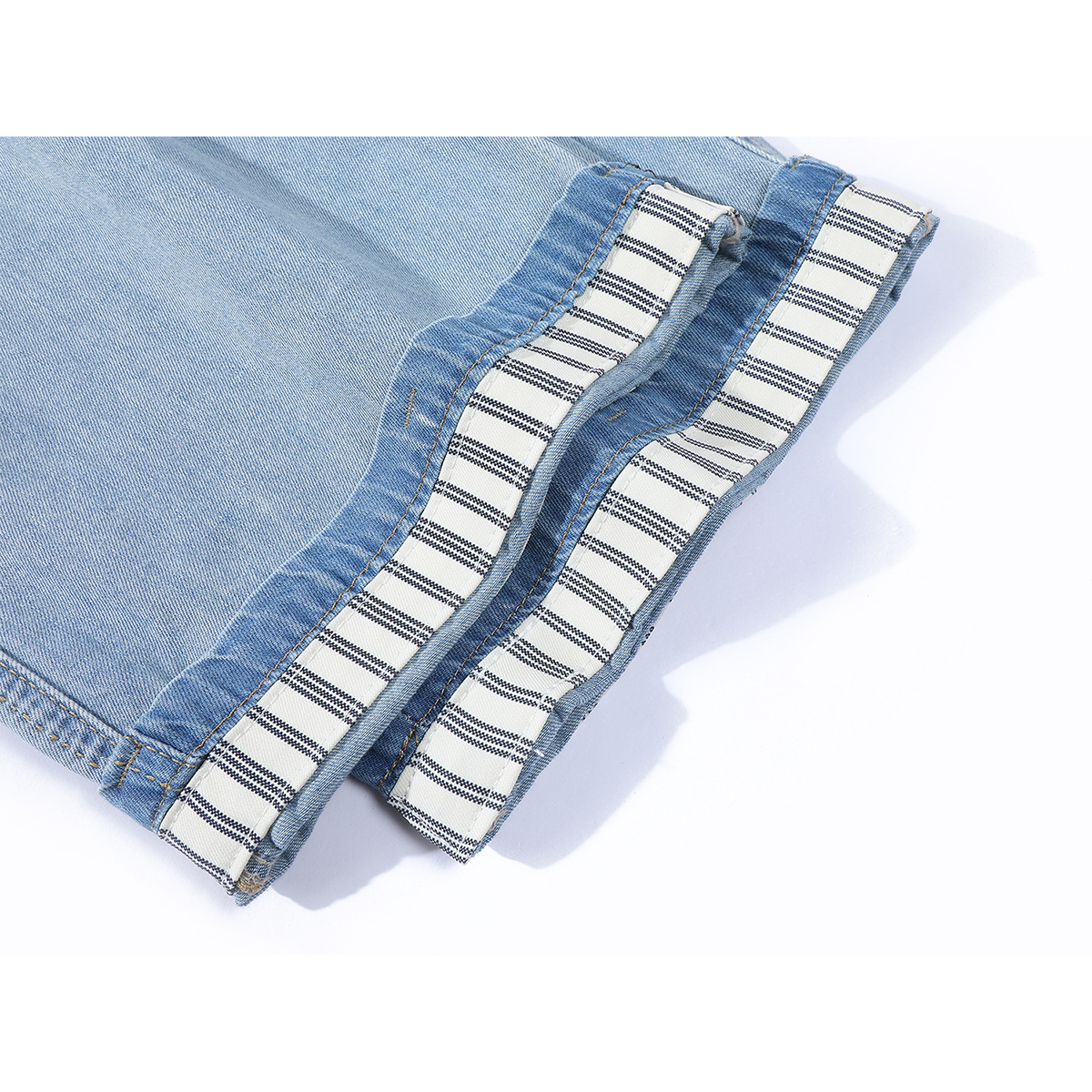 Chalisa-nın qadınlar üçün çoxfunksiyalı Koreya üslublu yay mavi denim cins şalvarı, nazik, dəbli, geniş oturacaqlı, enli ayaqlı gündəlik şalvar.