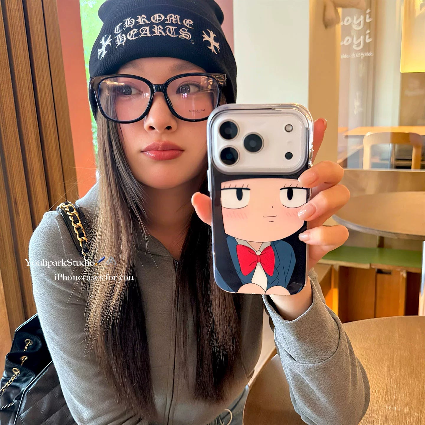 Yuri Park ins Yapon sevimli və yaraşıqlı Q versiyası Kuronuma Shuangzi 17pro Apple 17ProMax mobil telefon qutusu iPhone16pro hər şey daxil 14 yeni 16Promax qoruyucu örtük 13 qadın üçün uyğundur