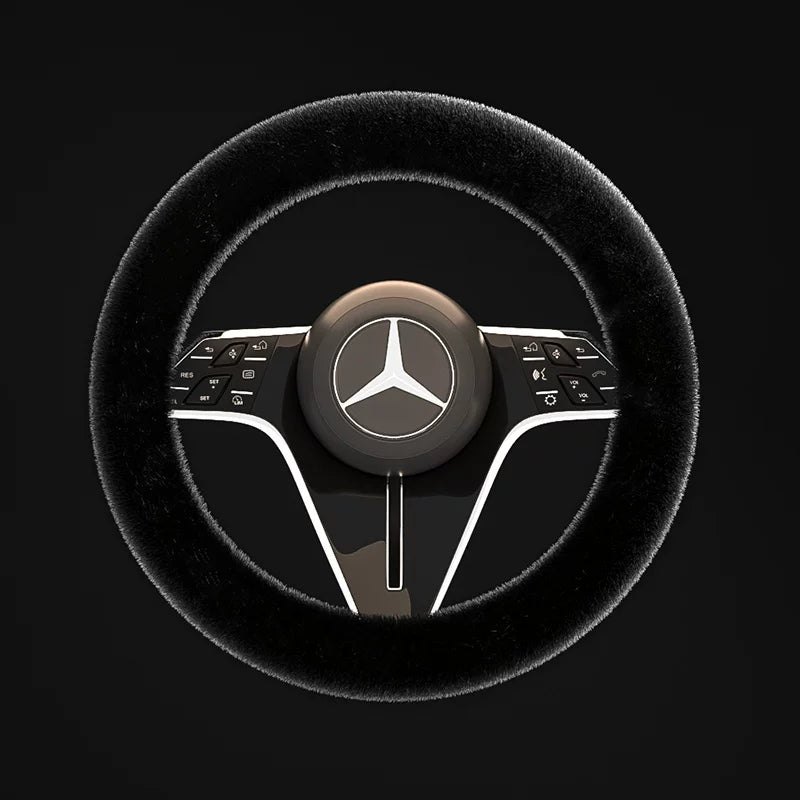 Universal soft steering wheel cover for cars, warm and non-slip, for men and women, suitable for Volkswagen, BMW and Audi.