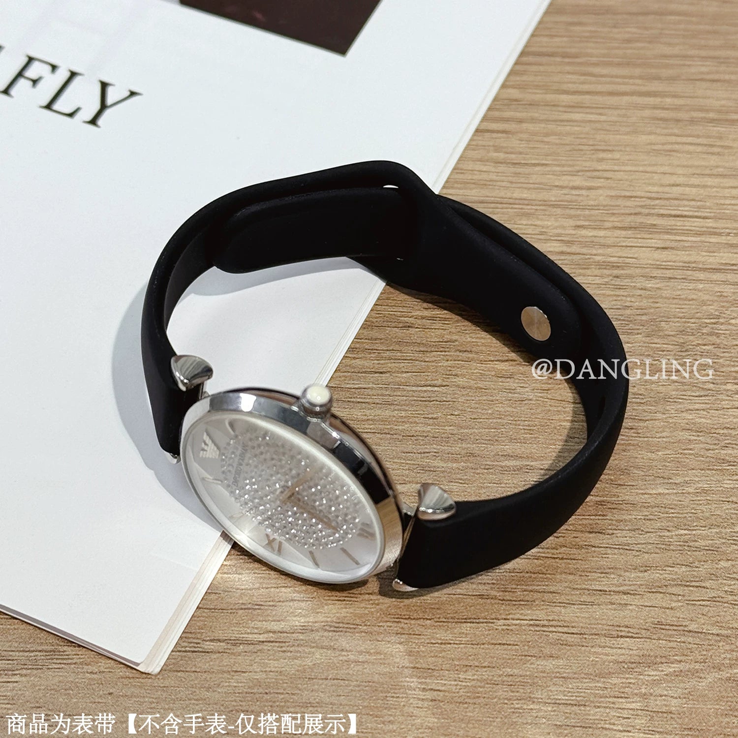 Princess Danling's Armani saat qayışı, qadın ulduzlu tərs silikon qolbaq AR11344 Ferris çarxı