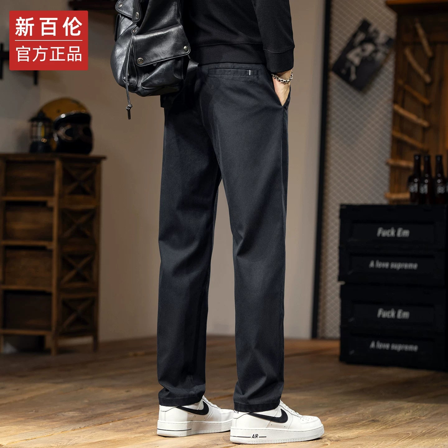 New Balance kişi gündəlik iş şalvarı, payız/qış dəbli üslubda, çox yönlü, davamlı, qırışlara davamlı, boş düz ayaqlı, dəbli şalvar.