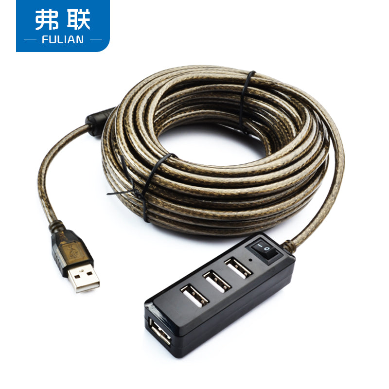 USB2.0 uzatma kabeli 5 metr birdən dördə qədər splitter kompüter uzadılması 4 portlu kişidən qadına enerji təchizatı portu ilə məlumat kabeli