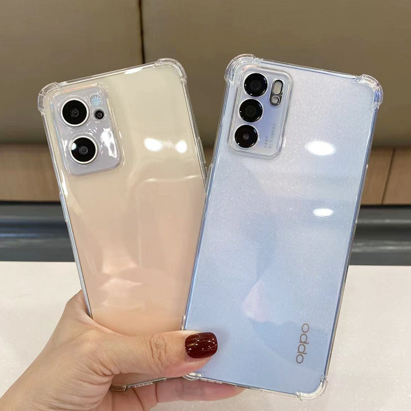 OPPO A58 mobil telefon qutusu A97 qoruyucu örtük K10X yumşaq qabıq A57 şəffaf rezin örtük K10 canlılıq versiyası A55 düşməyə qarşı A5 üçün uyğundur