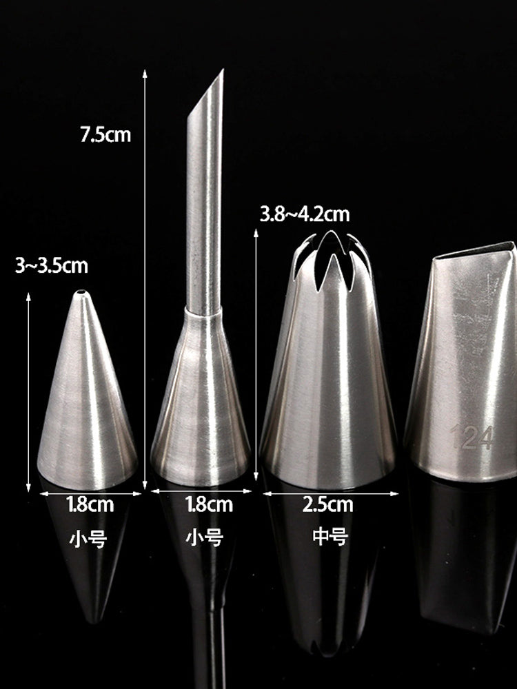 304 paslanmayan polad dekorativ nozzle tək ərinmiş lobya peçenye gül çiçəyi ağız şaftalı puf sıxıcı krem nozzle bişirmə ev