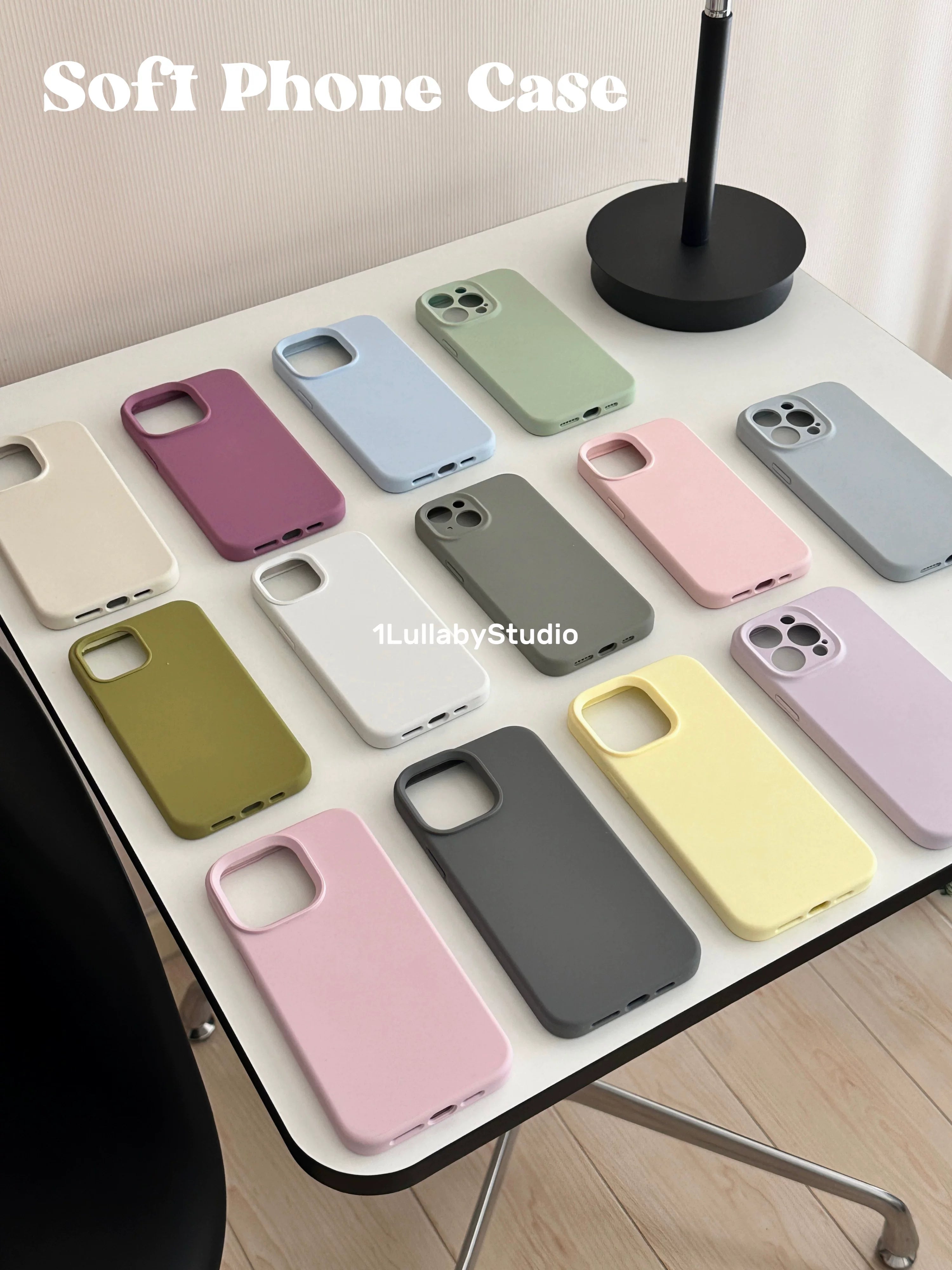 1Lullaby klassik yumşaq mumlu maye silikon sadə düz rəngli mobil telefon qutusu Apple iphone17promax14131211 üçün uyğun pulsuz çatdırılma balet tozu süd ağ