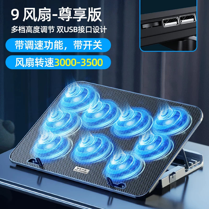 Core Bingzun Notebook Radiator Baza 15,6 düymlük Su Soyutma Noutbukunun Soyuducu Fan Braketi lövhəsi 14 düymlük Oyun Kitabı Apple Lenovo Dell Asus HP Xiaoxin üçün uyğundur
