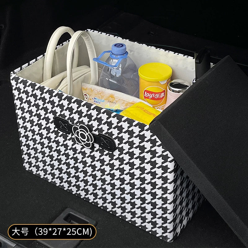 Avtomobil baqajı saxlama qutusu, qadınlar üçün çoxfunksiyalı və yüksək səviyyəli saxlama qutusu, avtomobil saxlama səbətləri üçün vacib bir əşyadır