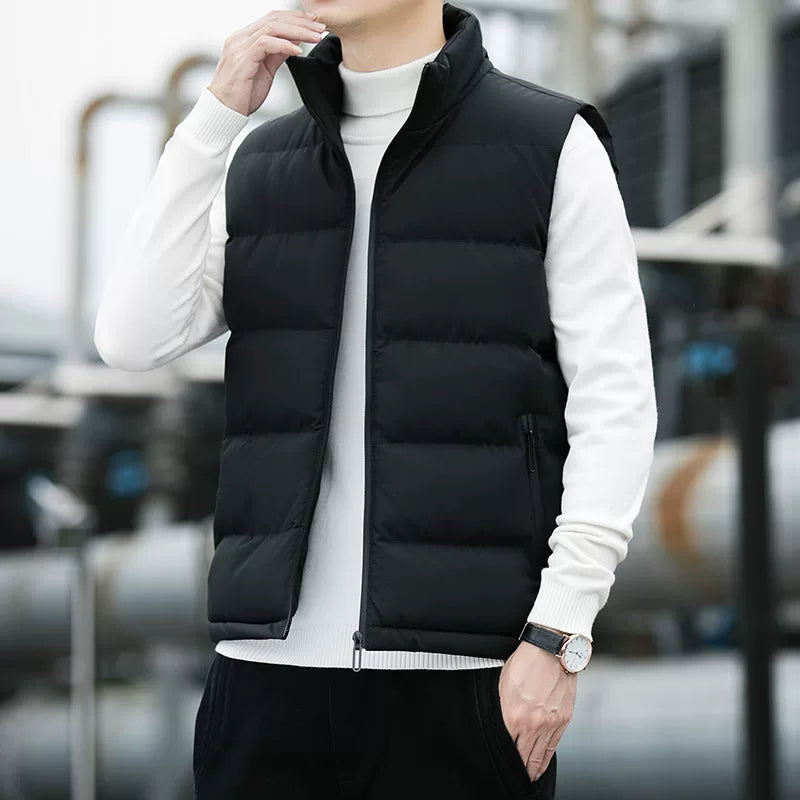 Paul's Kişilər üçün Yüksək Yaxalı Pambıq Jilet, Koreya üslubunda, Çoxfunksiyalı, Dəbli, Trendli, İsti, Payız və Qış Üst Geyimləri