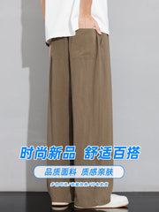 Old Money Style Tencel Linen Gündəlik Kişi Şalvar 2026 Yay Nazik Boş Düz Kişi İdman Şalvar Trend