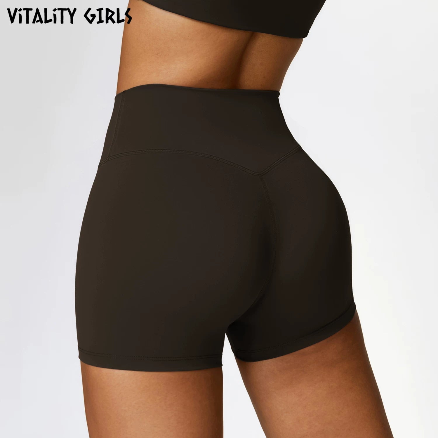 Vitality Girls tez quruyan tikişsiz fitnes şortu qadın roll əleyhinə yoqa geyinmək dar idman üç rüb şalvar yüksək bel