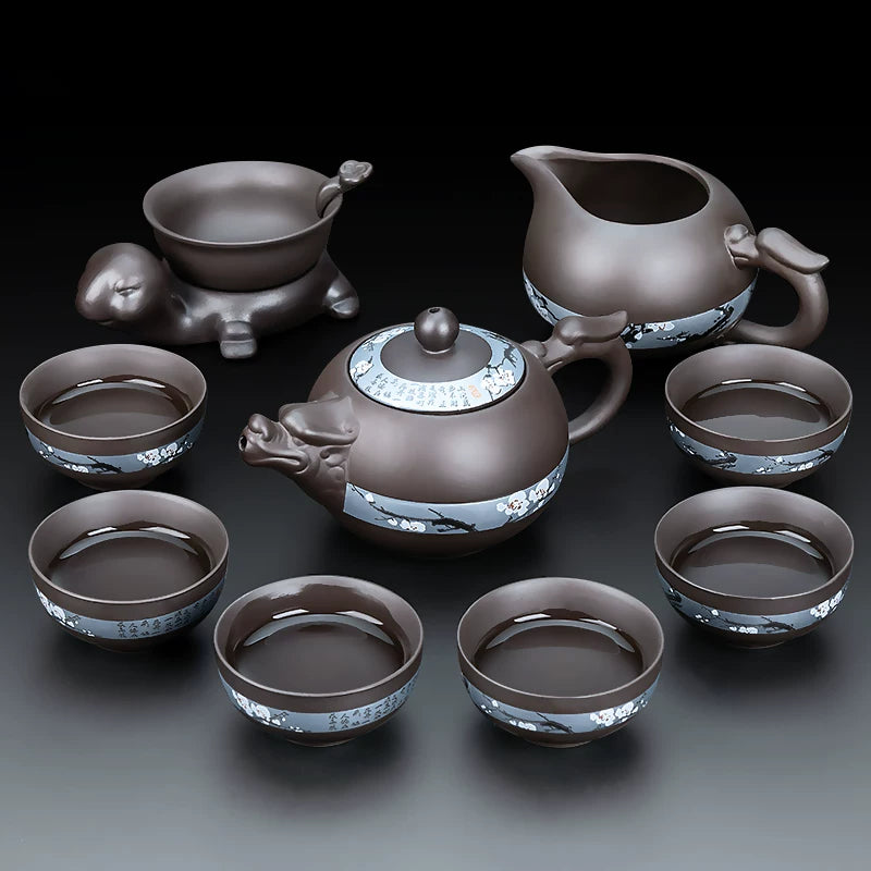 Zisha Kung Fu çay dəsti ev qonaq otağı yüngül lüks çay dəsti ofis qəbulu Çin çaydanı çay fincanı